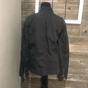 Ideology black cotton moto jacket zip up women's size large